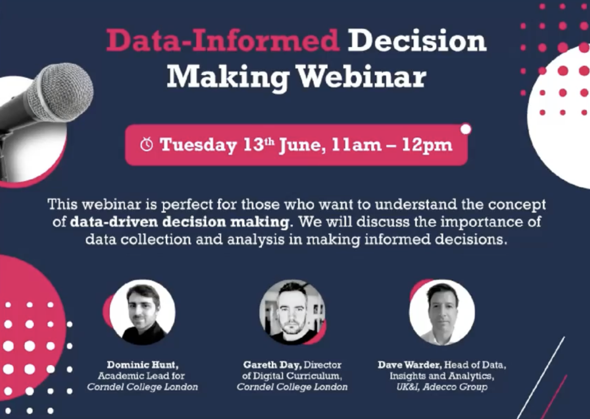 Data Driven Decision Making Webinar Data Driven Decision Making Webinar